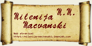 Milenija Mačvanski vizit kartica